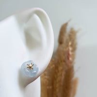 Good Translucency Icy Lavender Jadeite “Cherry Blossom” Earrings (JAA001968) 7