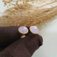 Translucent Icy Lavender Jadeite “Asymmetry of Wisteria” Earrings (JAA001998) 2