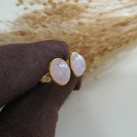 Translucent Icy Lavender Jadeite “Asymmetry of Wisteria” Earrings (JAA001998) 3