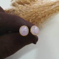 Translucent Icy Lavender Jadeite “Asymmetry of Wisteria” Earrings (JAA001998) 4