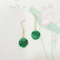 Translucent Brilliant Flower Green Jadeite “Dancing Orbs” Earrings (JAA002078) 4