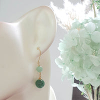 Translucency Icy Apple Green and Green Jadeite “Duo Lantern” Dangling Earrings (JAA002120) 7
