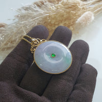 Translucent Brilliant Lavender with Green Jadeite “The Lafolia” Pendant (JAB001421) 6