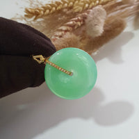 [Very Rare] Magnificent Good Translucency Brilliant Apple Green Jadeite Pendant (JAB002367) 8