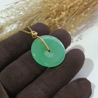 [Very Rare] Magnificent Good Translucency Brilliant Apple Green Jadeite Pendant (JAB002367) 3