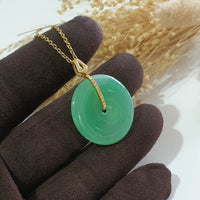 [Very Rare] Magnificent Good Translucency Brilliant Apple Green Jadeite Pendant (JAB002367) 5