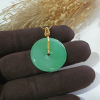 [Very Rare] Magnificent Good Translucency Brilliant Apple Green Jadeite Pendant (JAB002367) 6