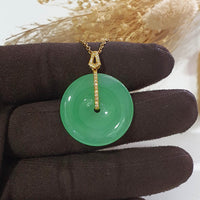 [Very Rare] Magnificent Good Translucency Brilliant Apple Green Jadeite Pendant (JAB002367) 2