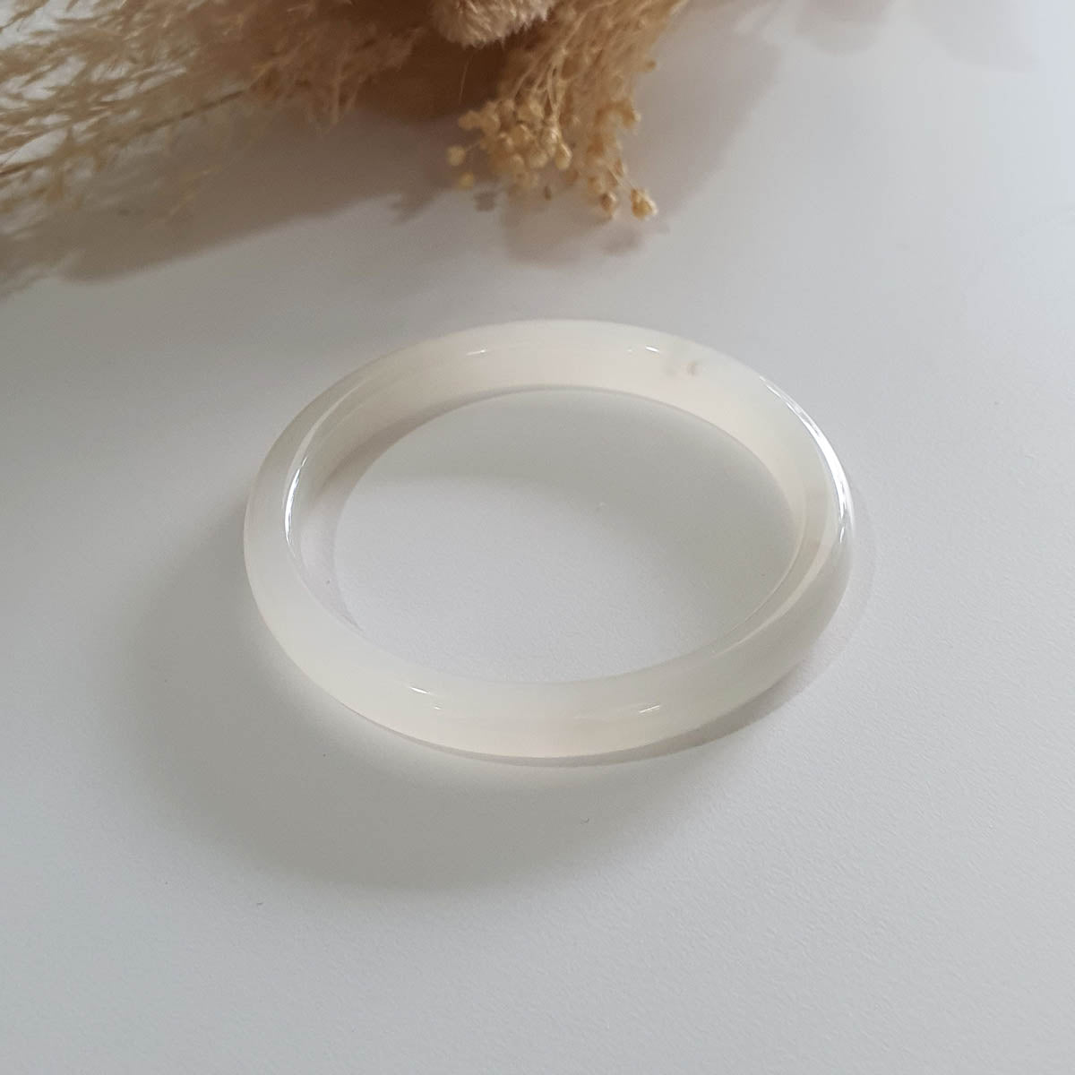 Translucent Icy Colourless Nephrite Bangle (JAC002692) 1