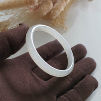 Translucent Icy Colourless Nephrite Bangle (JAC002692) 4