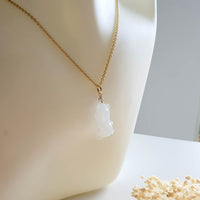 Translucent Icy Jadeite "Teddy’s Love" Pendant (JAB003520) 5