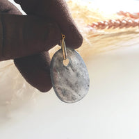 [Rare] Highly Translucent Icy Black Jadeite "Frozen Galaxy" Pendant (JAB003556) 3