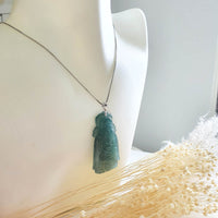 [Rare] Highly Translucent Icy Bluish Green "God of Fortune" Pendant (JAB003810) 8