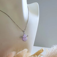 [Rare] Good Translucency Icy Brilliant Lavender Jadeite "Be my Angel" Pendant (JAB003929) 6