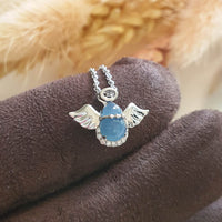 Highly Translucent Icy Jewel Blue Jadeite "Be My Angel" Pendant (JAB003976) 2