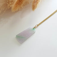 Translucent Lavender and Apple Green Jadeite "Trapezoid Pendant (JAB004037) 2