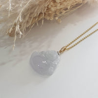 Translucent Icy Lavender "Laughing Buddha" Pendant (JAB004262) 6