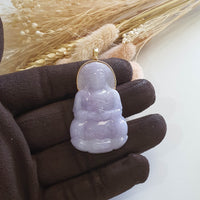 Translucent Sweet Lavender Jadeite "Goddess of Mercy" Pendant (JAB004493) 1