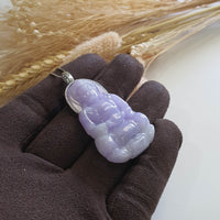 Translucent Brilliant Sweet Lavender Jadeite "Goddess of Mercy" Pendant (JAB004496) 2