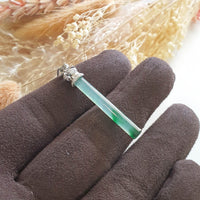Good Translucency Icy Green Jadeite "Crown Jewel Beam" Pendant (JAB004509) 4