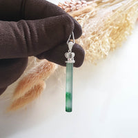 Good Translucency Icy Green Jadeite "Crown Jewel Beam" Pendant (JAB004509) 1