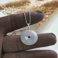 Translucent Icy Lavender and Green Jadeite “Auspicious Coin” Pendant (JAB004623) 4