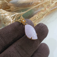Translucent Icy Brilliant Lavender Jadeite “Cherry Dew Droplet” Pendant (JAB004686) 2