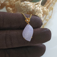 Translucent Icy Brilliant Lavender Jadeite “Cherry Dew Droplet” Pendant (JAB004686) 3