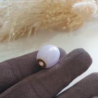 Translucent Pinkish Jadeite "Golden Barrel" Pendant (JAB004744) 2