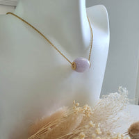 Translucent Pinkish Jadeite "Golden Barrel" Pendant (JAB004744) 6