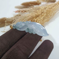Highly Translucent Icy Jadeite "Celestial Flow" Pendant (JAB004818) 9