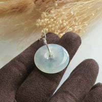 Highly Translucent Icy and Green Jadeite "Enchanted Bee and Baby’s Breath" Pendant (JAB004868) 4