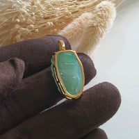Highly Translucent Icy Apple Green Jadeite "Laughing Buddha" Pendant (JAB004904) 5