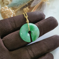 Translucent Bright Green with Brilliant Green Jadeite "Amulet" Pendant (JAB005019) 2