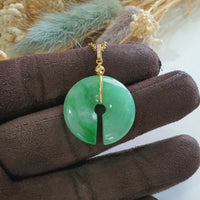 Translucent Bright Green with Brilliant Green Jadeite "Amulet" Pendant (JAB005019) 1