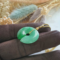 Translucent Bright Green with Brilliant Green Jadeite "Amulet" Pendant (JAB005019) 5