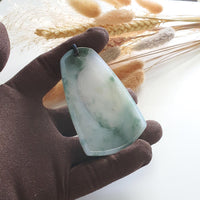 Good Translucency Icy Bluish Green "Goddess of Mercy and Dragon" Pendant (JAB005128) 5