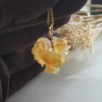 Good Translucency Icy Honey Yellow Jadeite "Golden Rooster" Pendant (JAB005134) 1