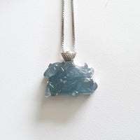 Highly Translucent Icy Blue Jadeite "Flying Horse" Pendant (JAB005141) 1