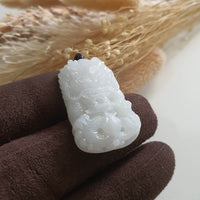 Translucent Icy White Jadeite "Majestic Dragon" Pendant (JAB005176) 4