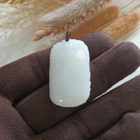 Translucent Icy White Jadeite "Majestic Dragon" Pendant (JAB005178) 2