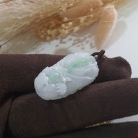 Translucent Icy White with Green Jadeite "Majestic Dragon" Pendant (JAB005181) 4