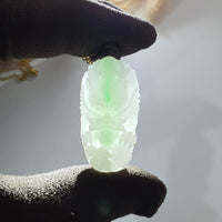 Translucent Icy White with Green Jadeite "Majestic Dragon" Pendant (JAB005181) 6