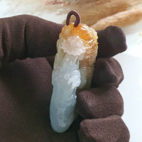 Good Translucency Icy and Honey Orangey Yellow  Jadeite "Majestic Dragon” Pendant (JAB005187) 4