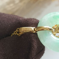 Good Translucency Icy Apple Green Jadeite "Cherry Blossom" Pendant (JAB005210) 6