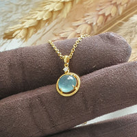 Highly Translucent Icy Jewel Blue Jadeite "Blue Dew" Pendant (JAB005211) 6