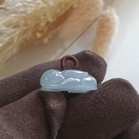 Good Translucency Icy Lavender Jadeite "Auspicious Rabbit" Pendant (JAB005240) 5