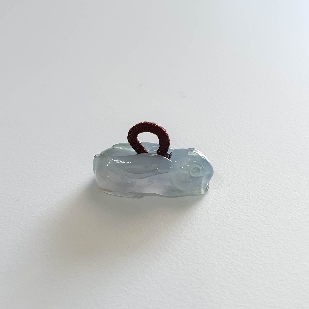 Good Translucency Icy Lavender Jadeite "Auspicious Rabbit" Pendant (JAB005240) 1