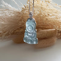 Glassy Translucent Ice Blue "Baby Buddha" Pendant (JAB005256) 6