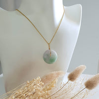 Translucent Lavender and Green Jadeite “Le Floral” Donut Pendant (JAB005288) 7